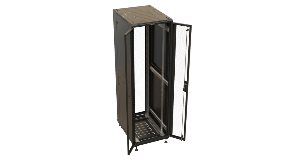 Шкаф напольный 19", 42U Hyperline TTBR-4262-DD-RAL9004
