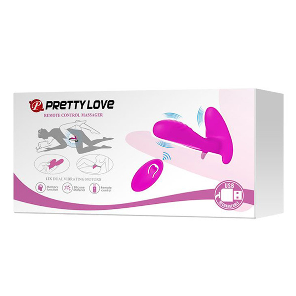 Лиловый мультифункциональный вибратор 10см Pretty Love Remote Control Massager BI-014850W