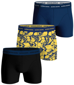 Мужские спортивные боксеры Björn Borg Cotton Stretch Boxer 3P - black/blue/print
