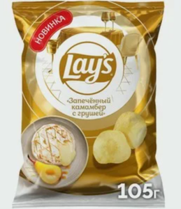 ЧИПСЫ LAYS ЗАПЕЧЁННЫЙ КАМАМБЕР С ГРУШЕЙ 105ГР