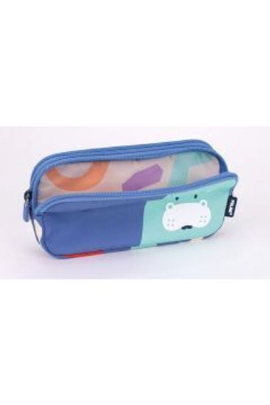 Penal \ Пенал \ Pencil bag 3-ZIPPER PENCIL CASE FUN ANIMALS BLUE