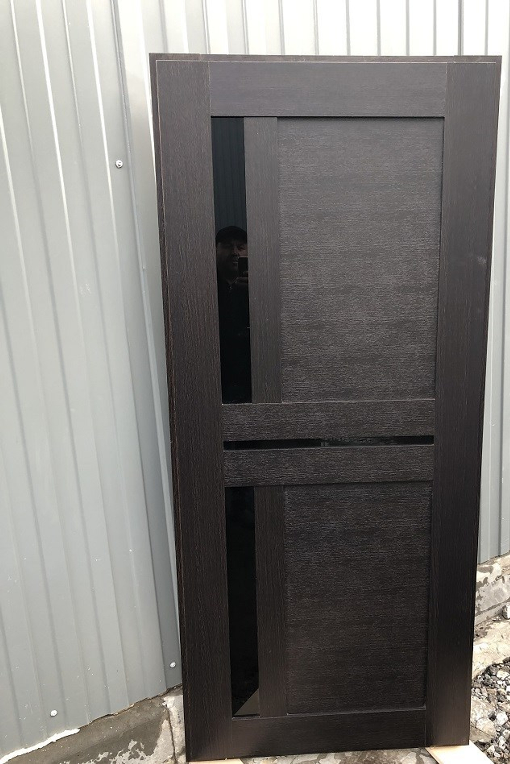 Входная металлическая дверь RеX (РЕКС) 11 Практик Антик серебро / СБ-18 Венге, черные стекла