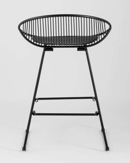 Стул полубарный UFO черный с черной подушкой
