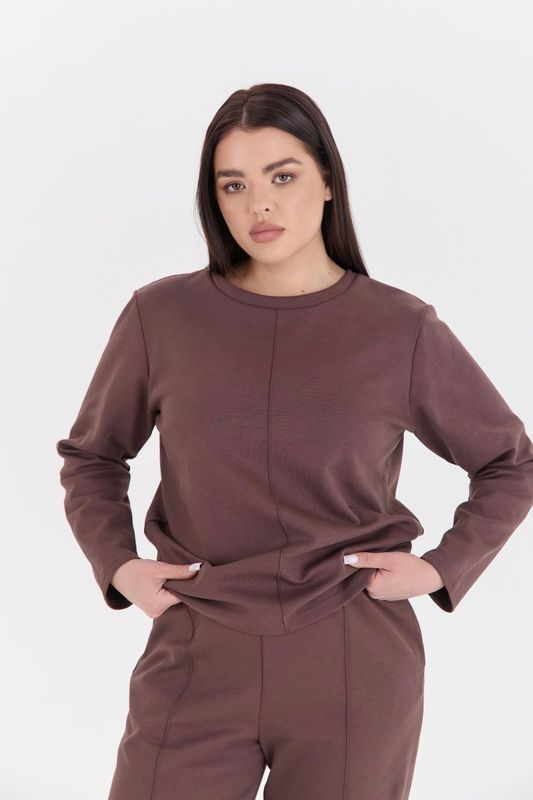 Свитшот из трикотажа, трюфель