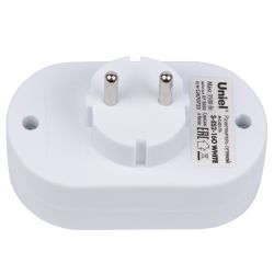 S-ES2-16O WHITE Разветвитель сетевой. б-з. 2 гнезда. 16А. 3500Вт. Белый. ТМ Uniel