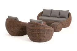 "Барселона" лаунж-зона из искусственного ротанга, цвет коричневый