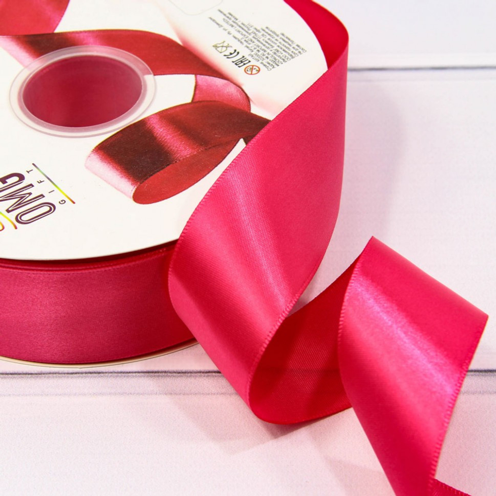 Лента Атласная 3,8см х 110м Полиэстер класс А (Красный)