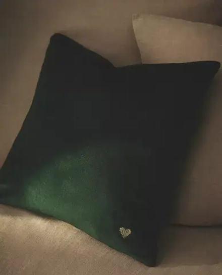 ZARA HOME БАРХАТНАЯ НАВОЛОЧКА НА ПОДУШКУ НА РОЖДЕСТВЕНСКУЮ ТЕМАТИКУ, ЗЕЛЕНЫЙ