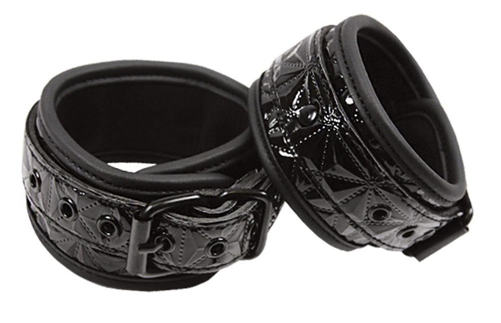 Черные оковы на ноги Sinful Ankle Cuffs (Цвет: черный)