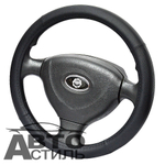 Оплетка на руль круглая Coolpart MAXIMAL (37*38) к/з черный/черный 009BL-BL