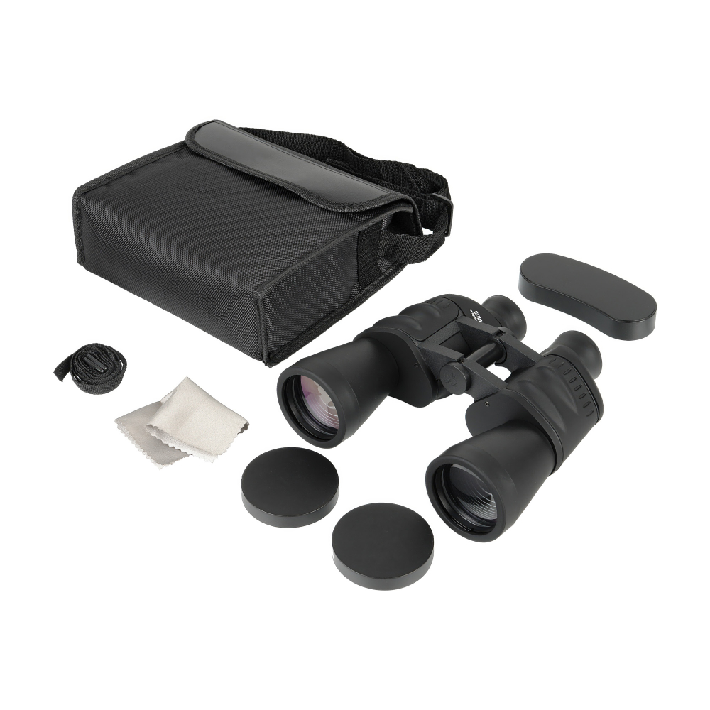 Бинокль Veber Free Focus БПШ 7x50 с автофокусом - Комплект поставки: сумка для хранения и переноски, защитные крышки окуляров и объективов, шейный ремень, салфетка