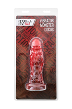 Силиконовый вибратор Monster Docus - 21,7 см. (Цвет: красный с черным)