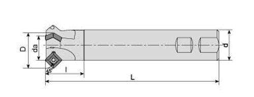 Корпус фрезы ACM45-SP1104-D25x39-W25-L150-Z02 для снятия фасок