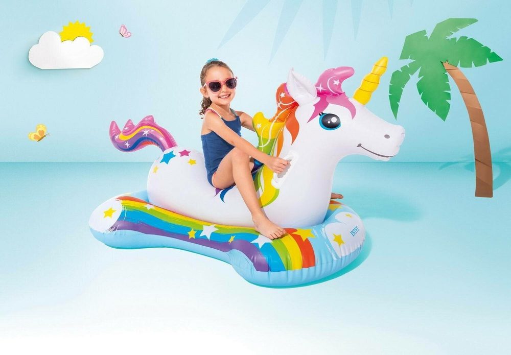 Надувной матрас-наездник Intex 57552 "Единорог", 163х86см