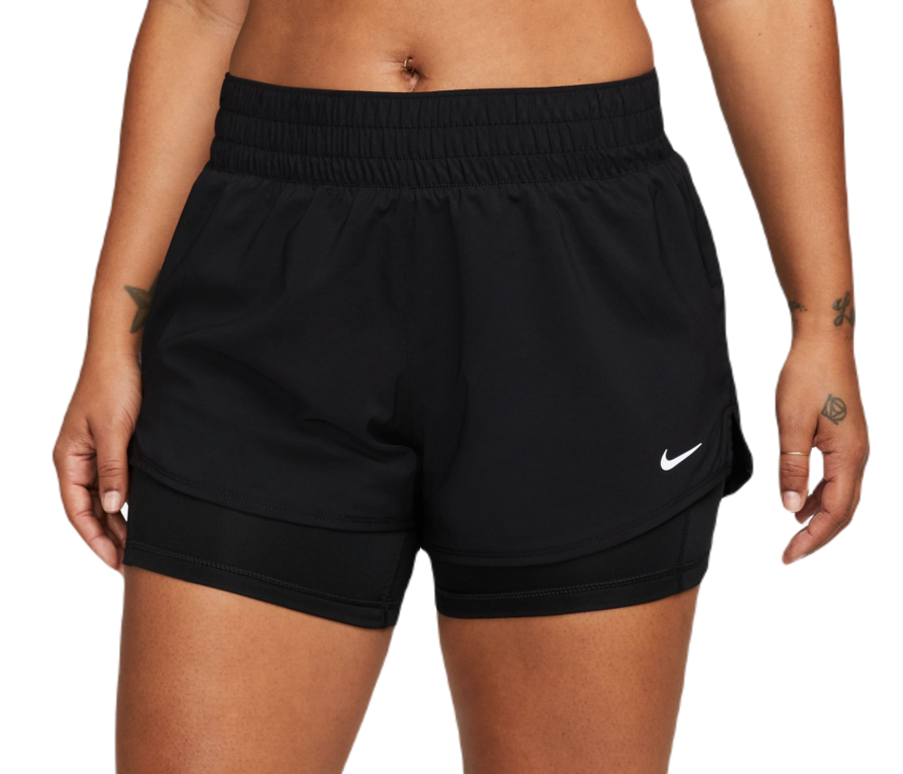 Женские Шорты теннисные Nike Dri-Fit One 2-in-1 Shorts - black/reflective silver