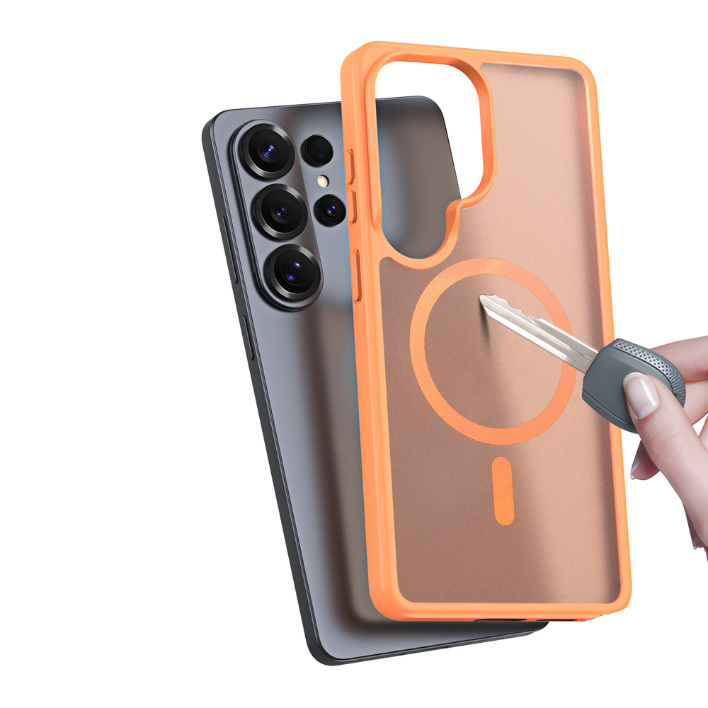 Чехол оранжевого цвета с MagSafe для Samsung Galaxy S26 Ultra, серия Yind Series от Dux Ducis