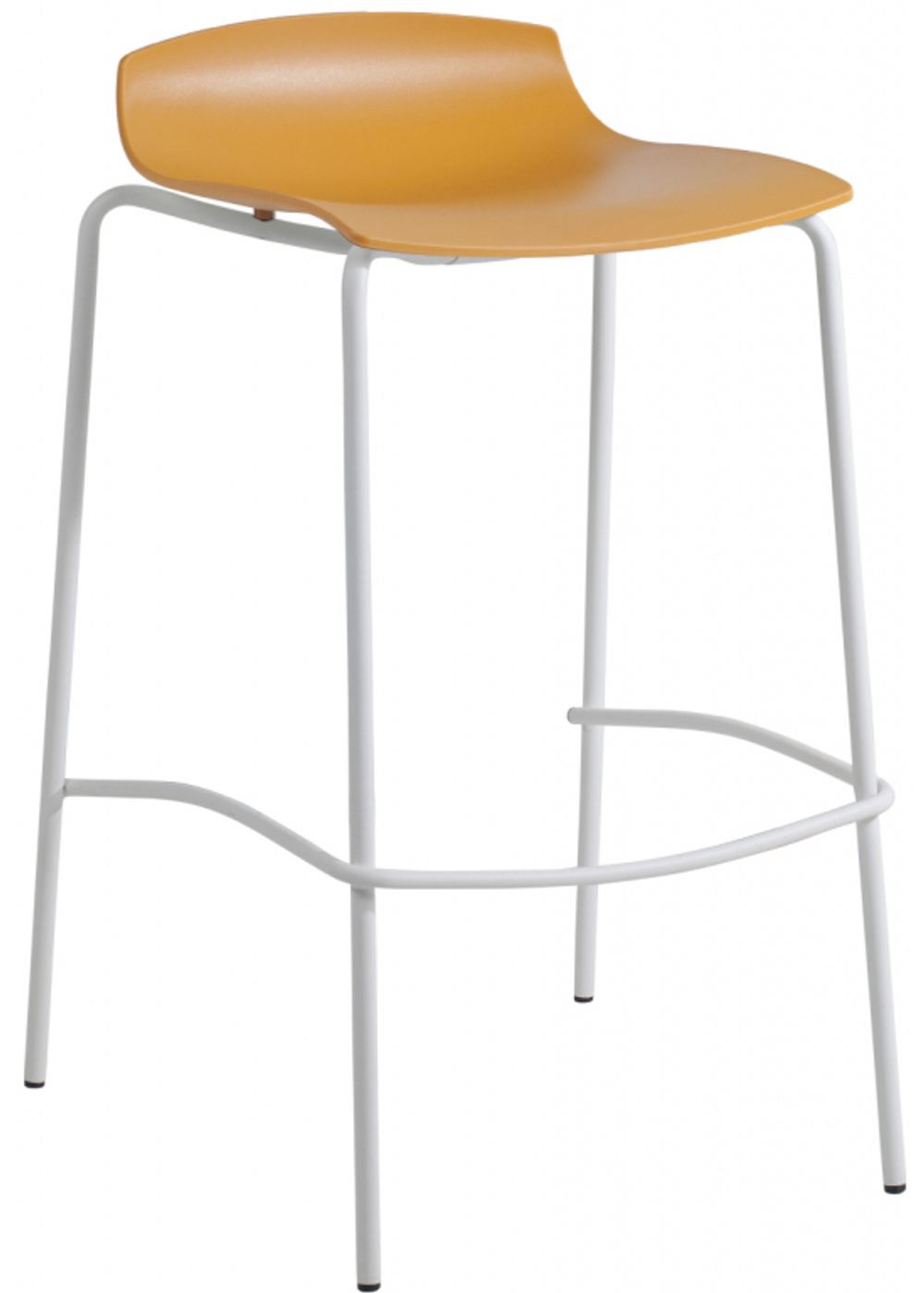 Табурет пластиковый барный Papatya X-Treme BSS Pro, белый, темно-желтый