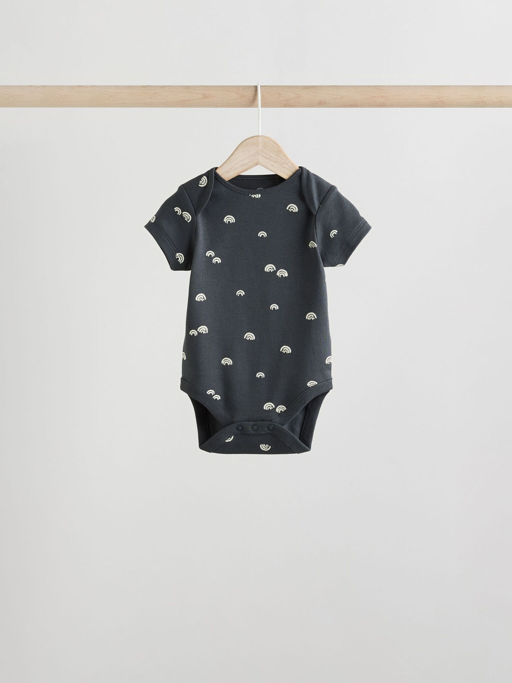 Боди с коротким рукавом для малышей Next E57-519, 5 шт., Белый, Темно-серый, Молочный