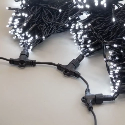 Комплект гирлянды на деревья 60 м., 3 луча по 20 м., 24V, 600 холодных-белых LED ламп, статика, черный каучук, IP54, LTC (ECO600-11-1W)