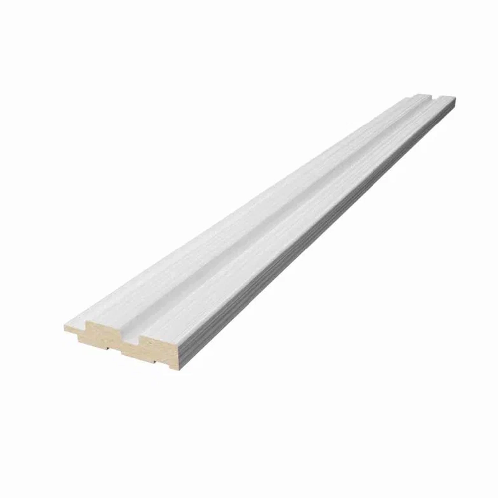 Стеновая панель реечная стартовая Альберо, Эко-шпон Кедр снежный, 67*16*2750 мм