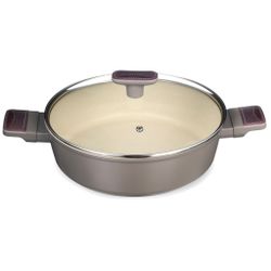 СОТЕЙНИК СО СТЕКЛ. КРЫШКОЙ И АНТИПРИГАРНЫМ ПОКРЫТИЕМ PFLUON MARBLE, 26*7,5 СМ