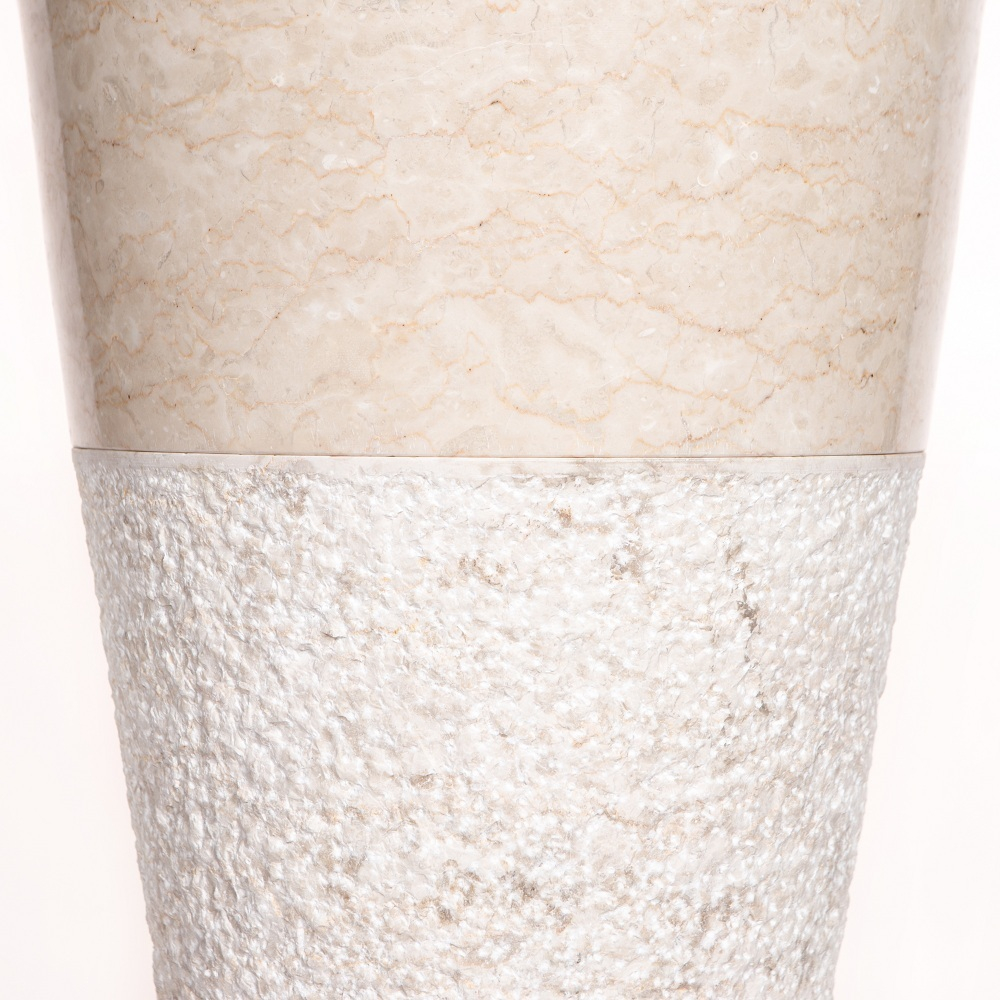 Раковина напольная из мрамора Pedestal Dandang Cream/Cream MN-03219 (40*40*90 см)
