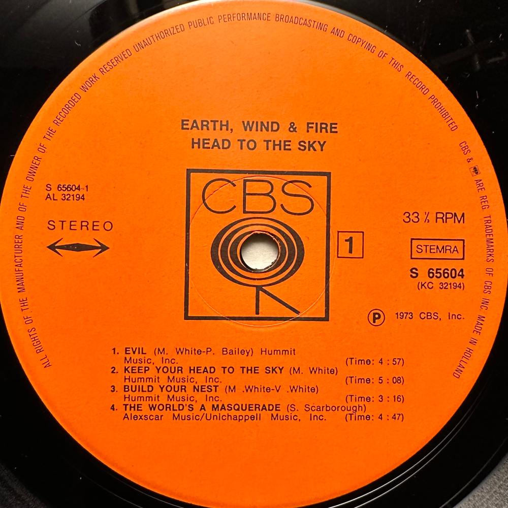 Earth, Wind & Fire - Head To The Sky (Голландия 1973г.)