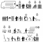 Шезлонг-лежак металлический Magnani 501 Relax, серебристый, слоновая кость