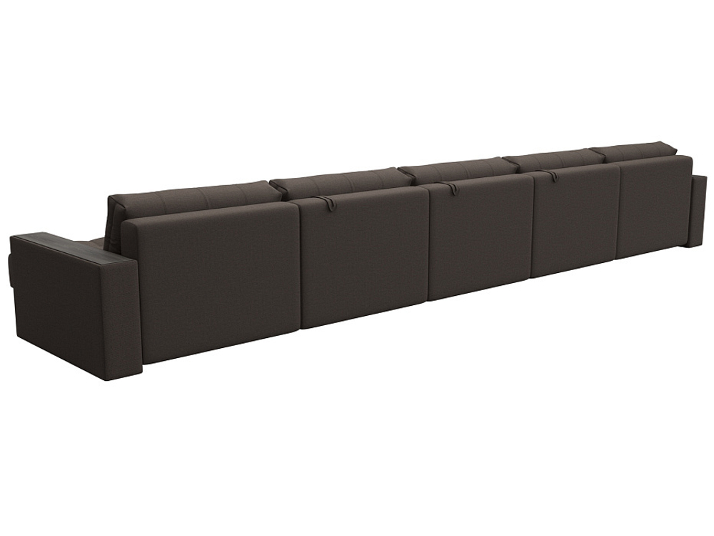 Диван П-образный с декором Лига-049 НПБ Мегалонг, Амур 05 РОГОЖКА коричневый