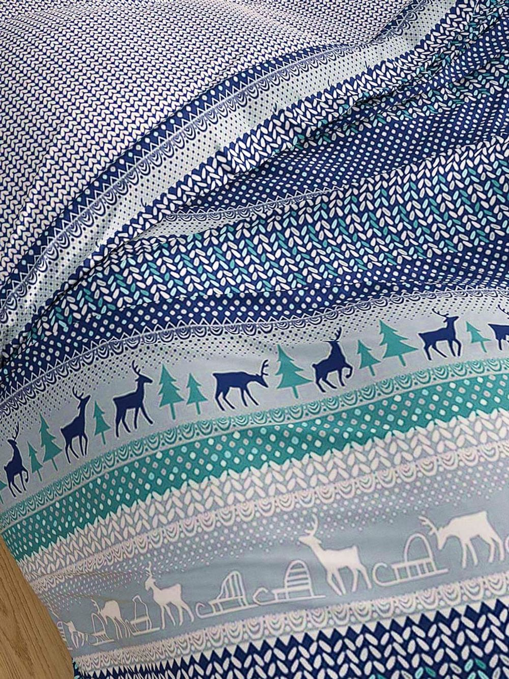 Пододеяльник перкаль Сказка "Скандинавия/Вязание" 2-спальный на молнии 175x215 см