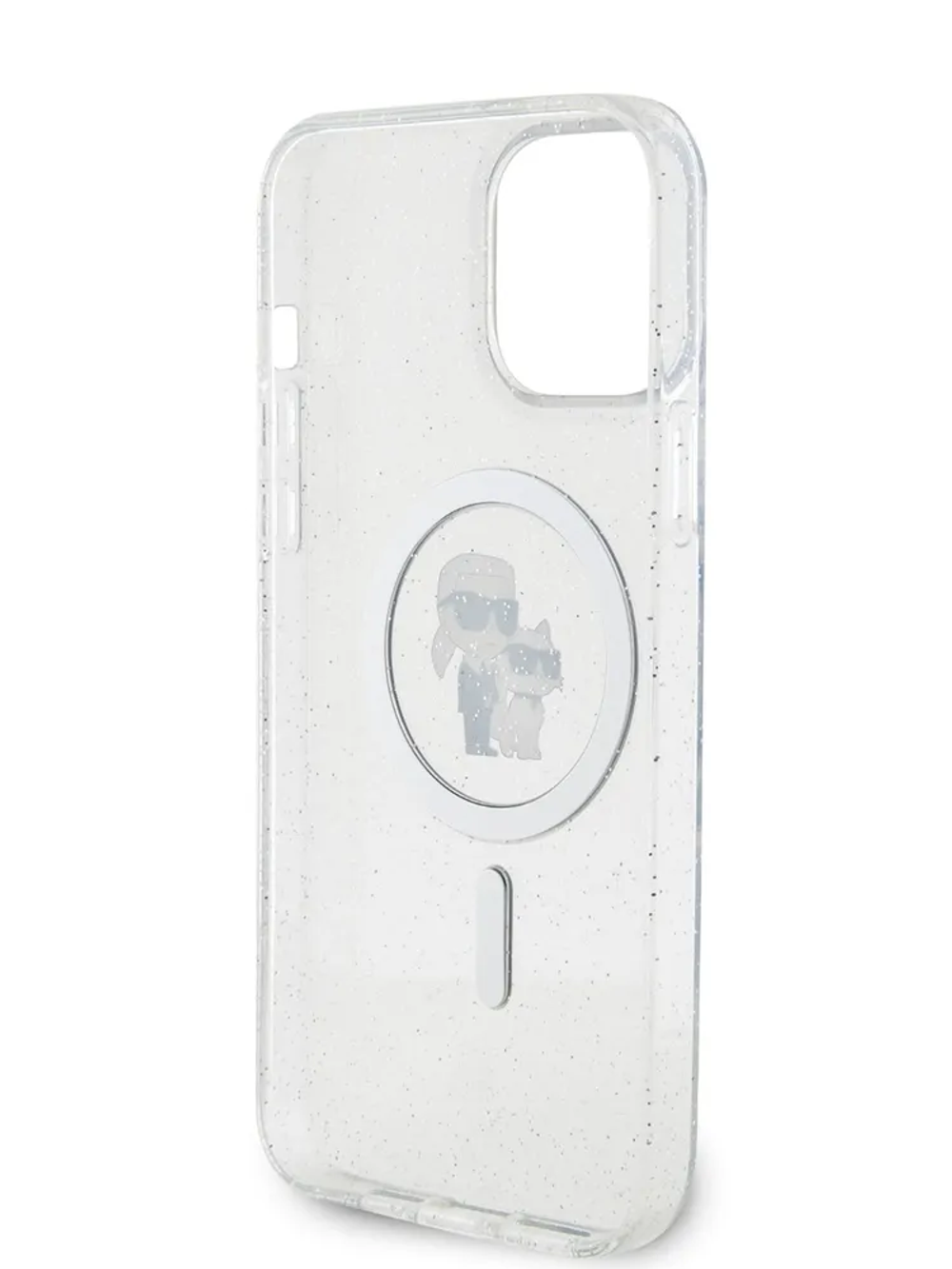 Чехол Lagerfeld Karl&Choupette Hard с блестками для iPhone 15promax