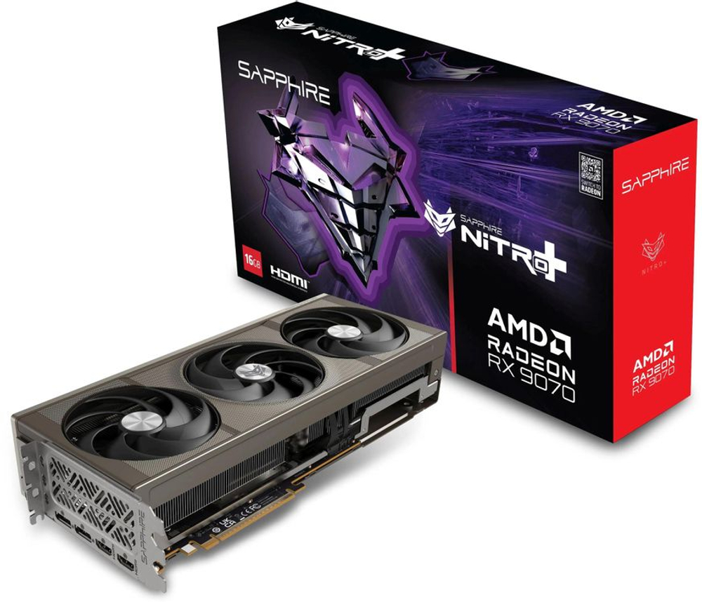 Видеокарта Sapphire AMD  Radeon RX 9070 11349-01-20G NITRO+AMD RADEON RX 9070 OC 16ГБ Nitro+, GDDR6, OC,  Ret