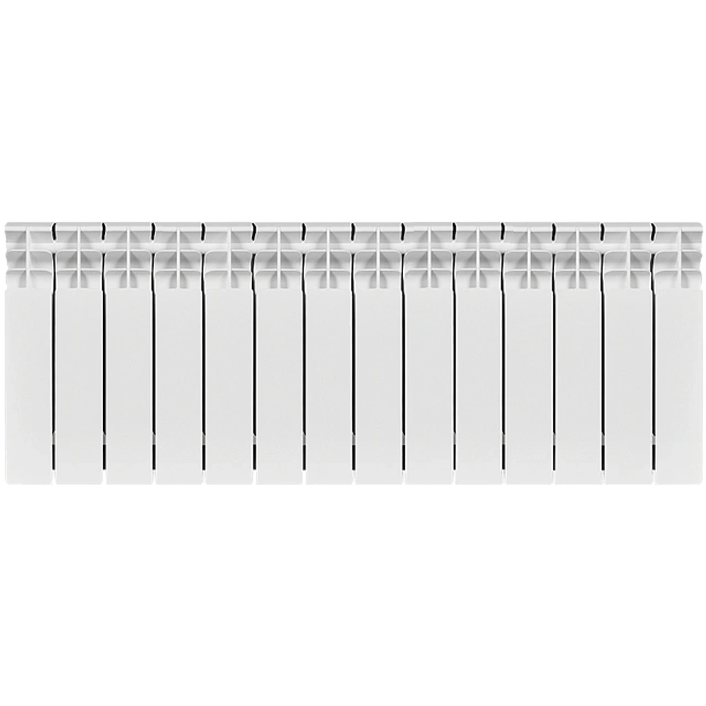 Радиатор биметаллический STOUT TITAN 350 - 14 секций (подключение боковое, цвет белый)