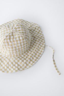 ZARA ПАНАМА В КЛЕТКУ ВИШИ, СВЕТЛО-ЗЕЛЕНЫЙ