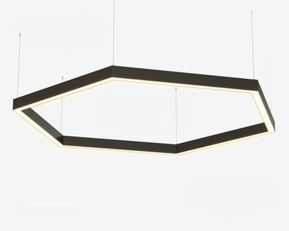 Подвесной LED светильник шестиугольный LP85-ARENA6-400 60Вт (сегмент 404 мм) 3000K 5520Лм черный 808х808х80мм DARKLUM