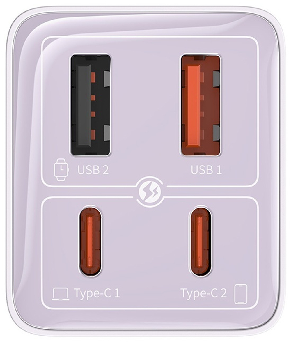 Зарядное устройство Baseus GaN6 Pro USB Type-C, USB фиолетовый