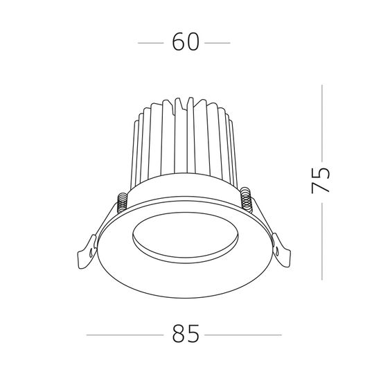 ST703.538.10 Св-к встр. Белый LED 1*10W 3000K 900Lm Ra>90 38° IP20 D85xH75 170-240V Встраиваемые светильники