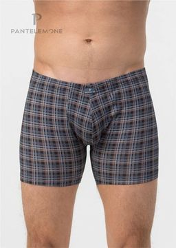 Трусы мужские боксеры удлинённые Pantelemone PMHL-1445, клетка коричневая