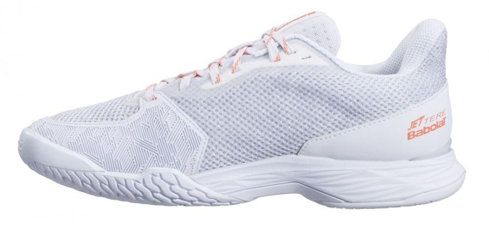 Женские теннисные кроссовки Babolat Jet Tere All Court Women - white/living coral