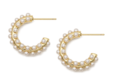 Серьги-Кольца 22,5мм с бусинами