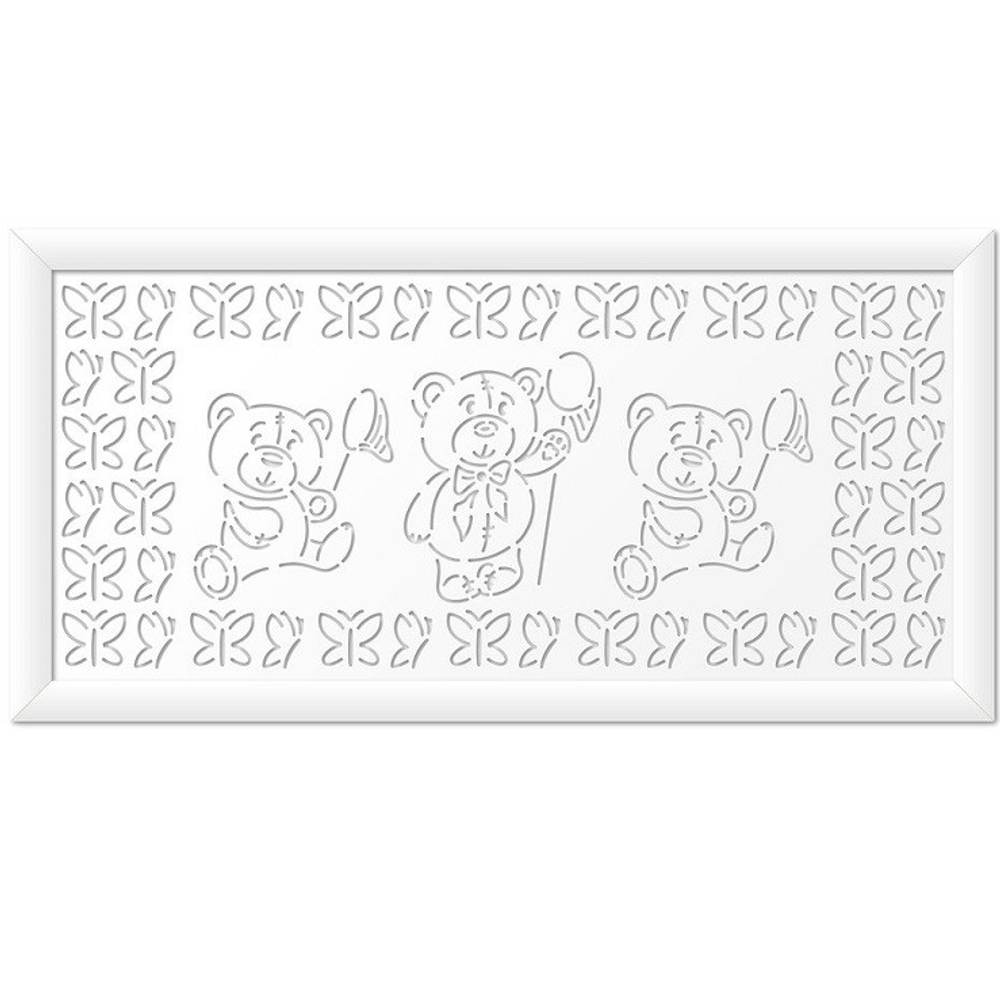 Решетка радиаторная Стильный дом Мишки V547176 1200х600 мм белая