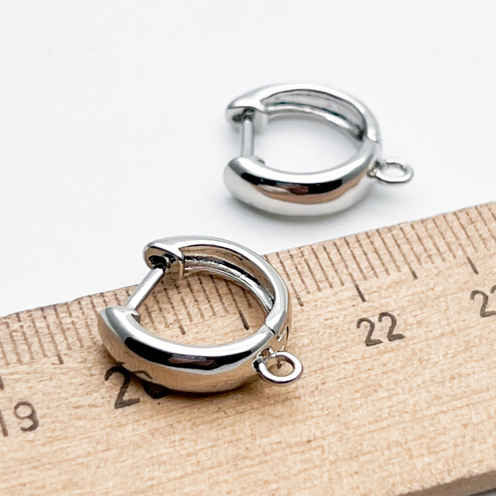 Ювелирные швензы с родиевым покрытием, размер 14,5*4 мм, цена за пару