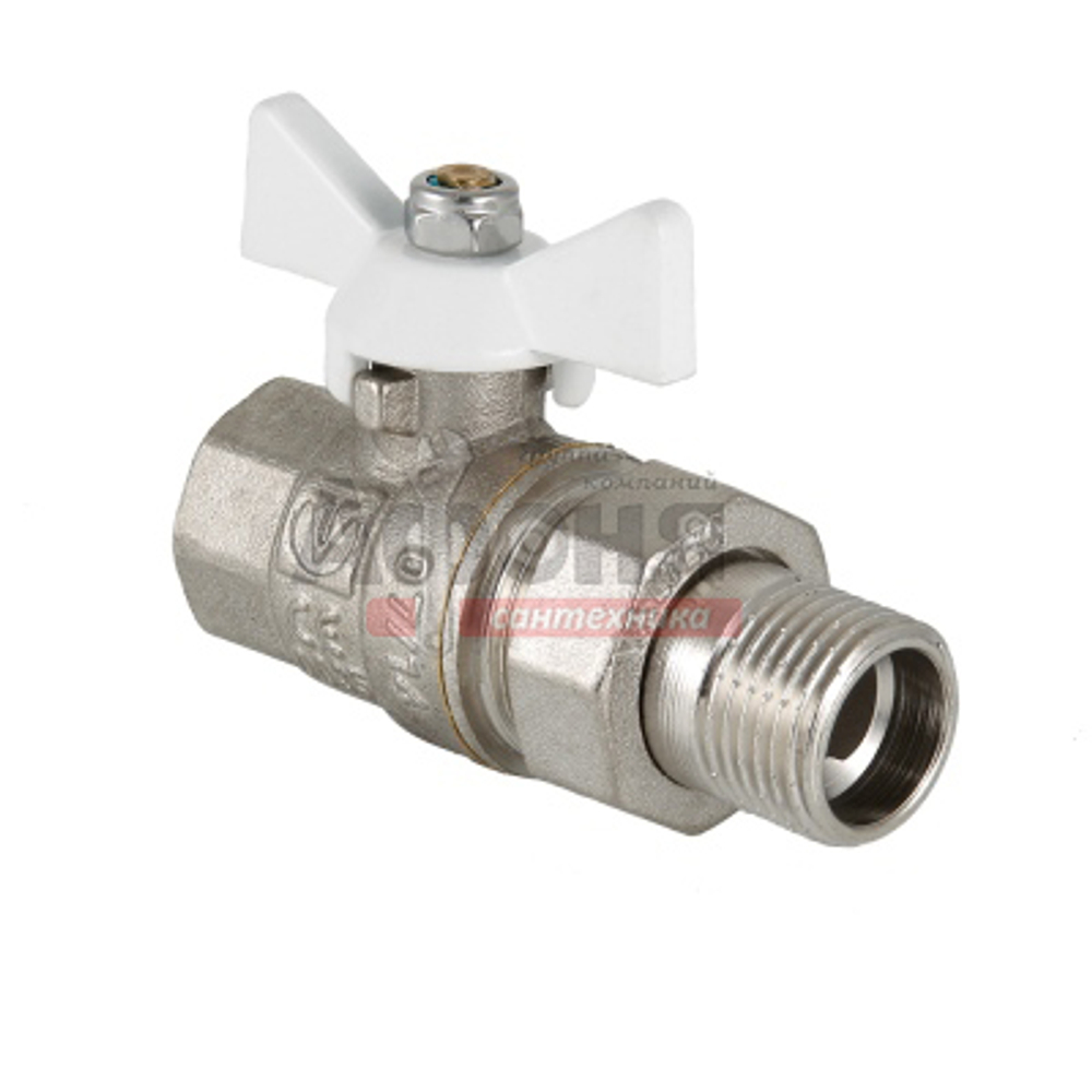 Кран шаровой VALTEC 3/4" г/ш баб американка (бел. руч.) ПОД РАДИАТОР  (VT.227)