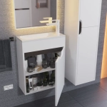 Тумба с раковиной для ванной Uperwood Modul 50 см, подвесная, матовая, белая/графит