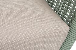 "Фиджи" кресло плетеное из роупа, каркас алюминий светло-серый (RAL7035) муар, роуп зеленый (4204) круглый tex, ткань Mossle бежевая