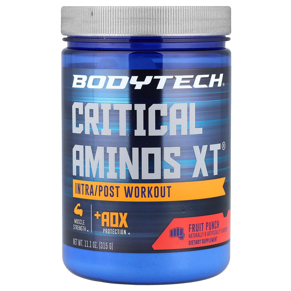 BodyTech, Critical Aminos XT®, аминокислоты для приема во время и после тренировки, фруктовый пунш, 315 г (11,1 унции)
