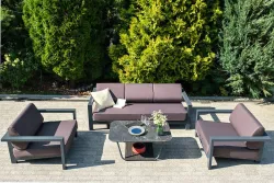 "Гранада" лаунж-зона из алюминия со столиком из HPL