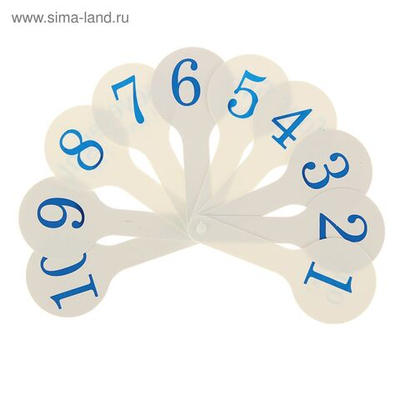 Веер-касса, английские цифры от 1 до 10, Calligrata, пакет с европодвесом