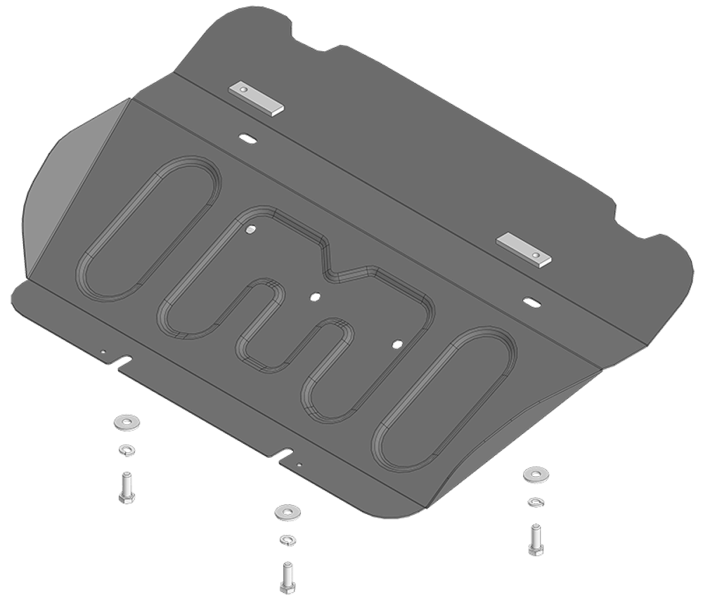 Защита радиатора. 2 мм, Сталь. для Changan Hunter Plus 2023-н.в., Motodor.77213