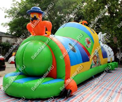 Коммерческий надувной батут "Тоннель зебра"